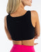 Cropped Ribbed Tank - Black