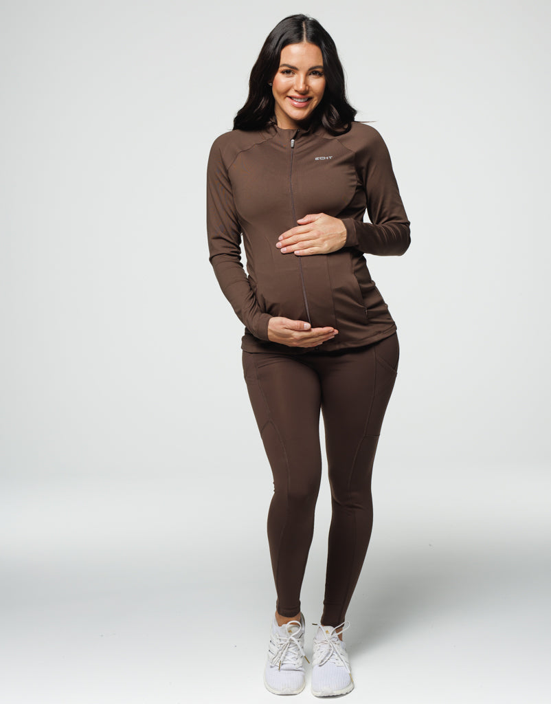 Maternity Pocket Leggings - Fudge Brown