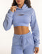 Cropped High Cut Hoodie - Hydrangea Blue