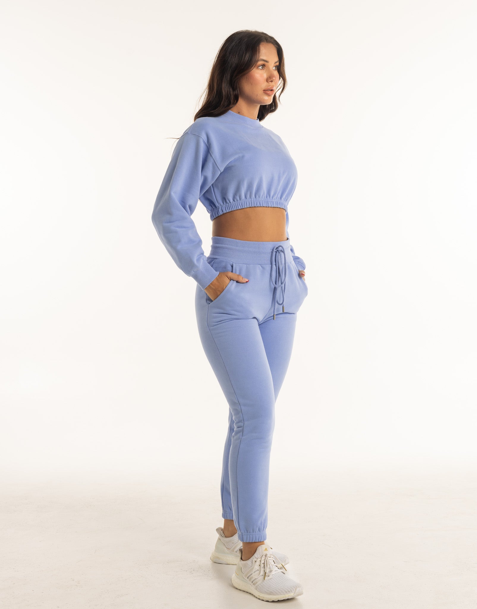 Esteem Cropped Sweater - Hydrangea Blue