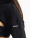 Cropped High Cut Hoodie - Black