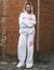 College Combed Fleece Wide Leg Sweatpant - Grey Marle