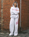 College Combed Fleece Wide Leg Sweatpant - Grey Marle
