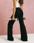 Lycra Wide Leg Pant - Black