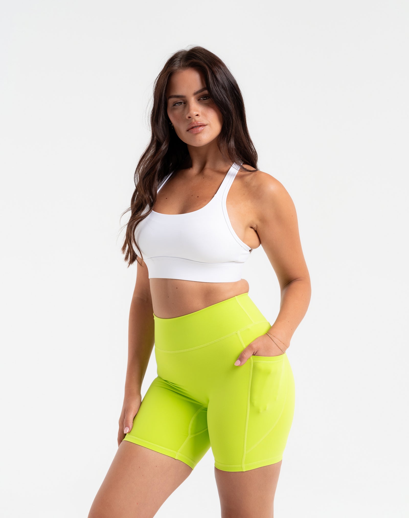 Ascend Pocket Shorts 6" - Lime Green