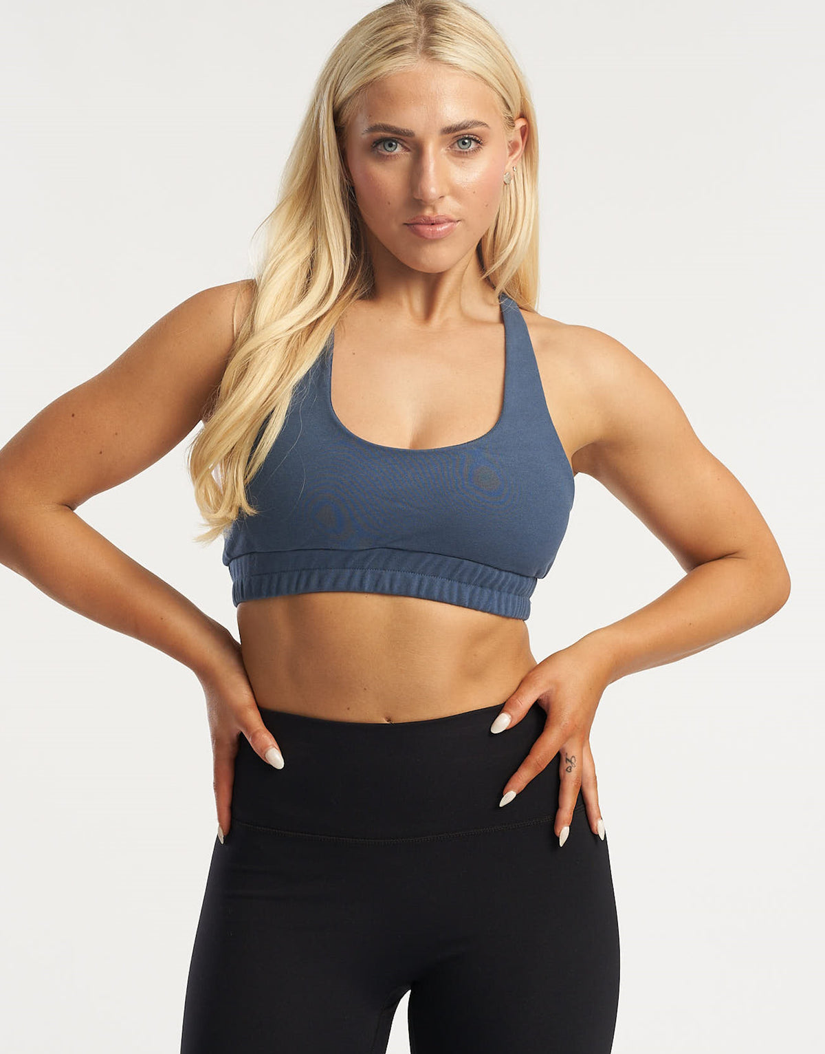 Tennis Sweat Sports Bra, Navy Blue Sports Bra