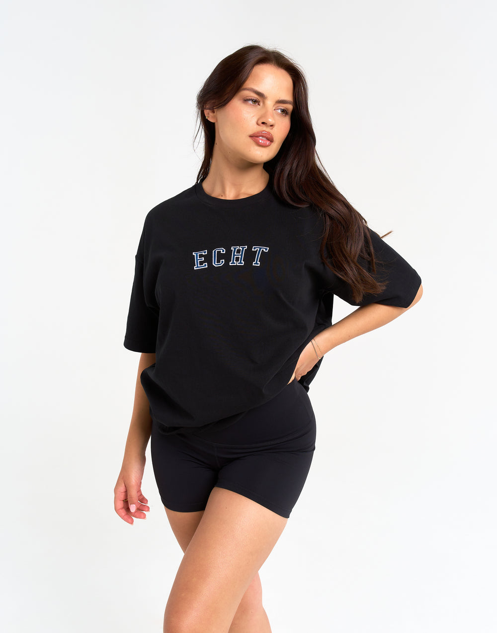 College Oversize Tee - Black