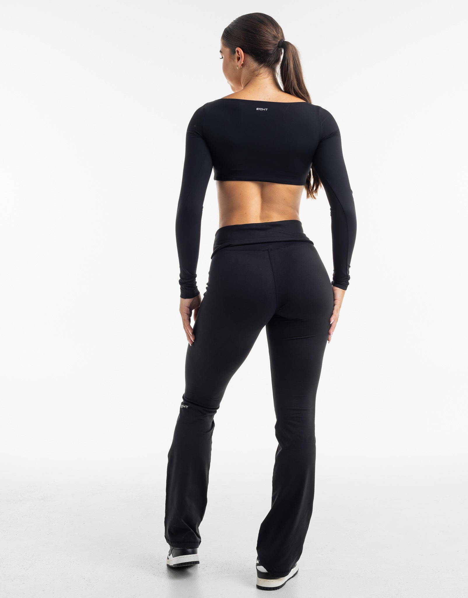 Fold-over Yoga Pants - black