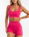 Cropped Ribbed Tank - Bright Pink