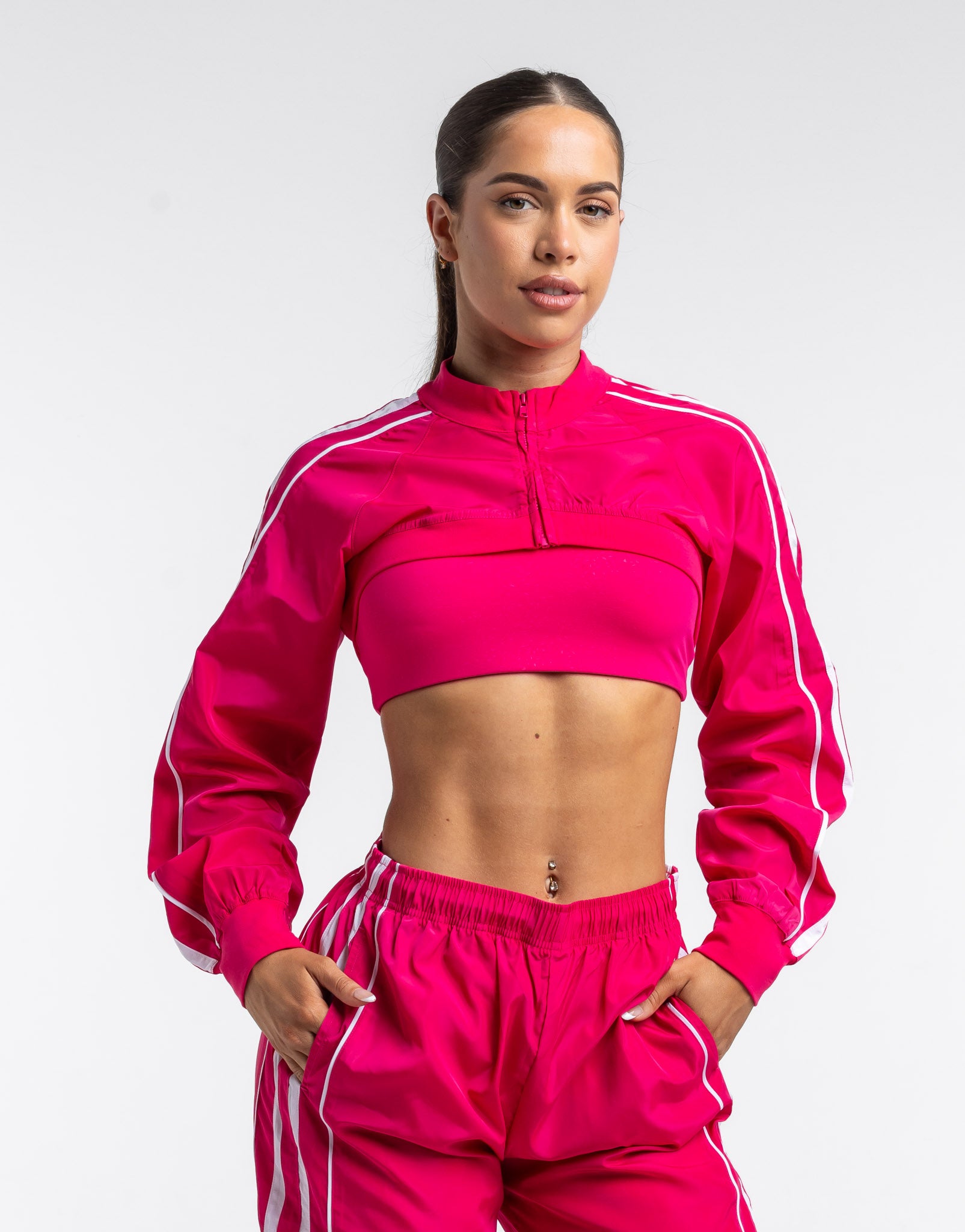 Y2K Retro Speed Jacket - Bright Pink