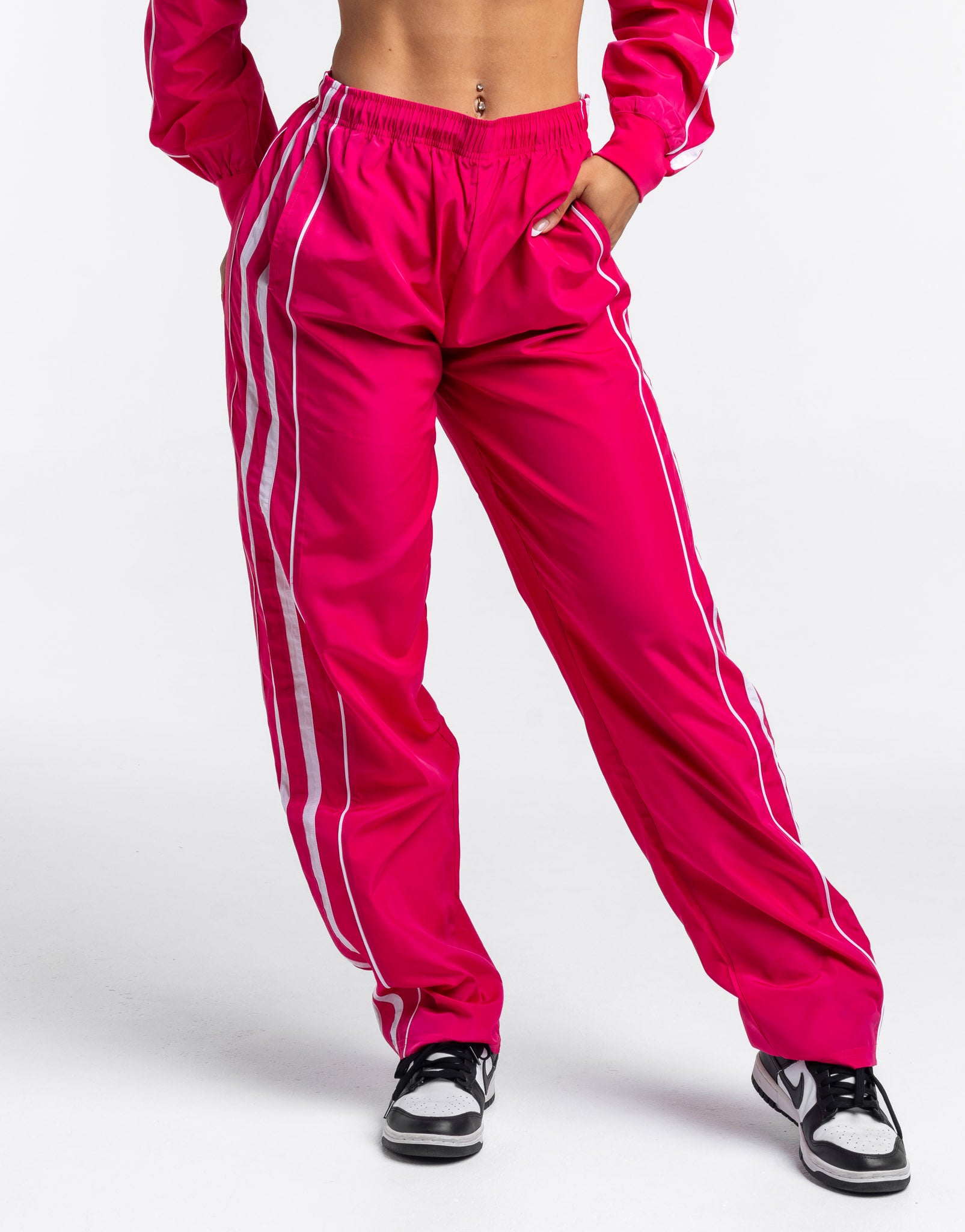 Y2K Retro Speed Pant in Pink Vintage Inspired Track Pants for Effortless Street Style