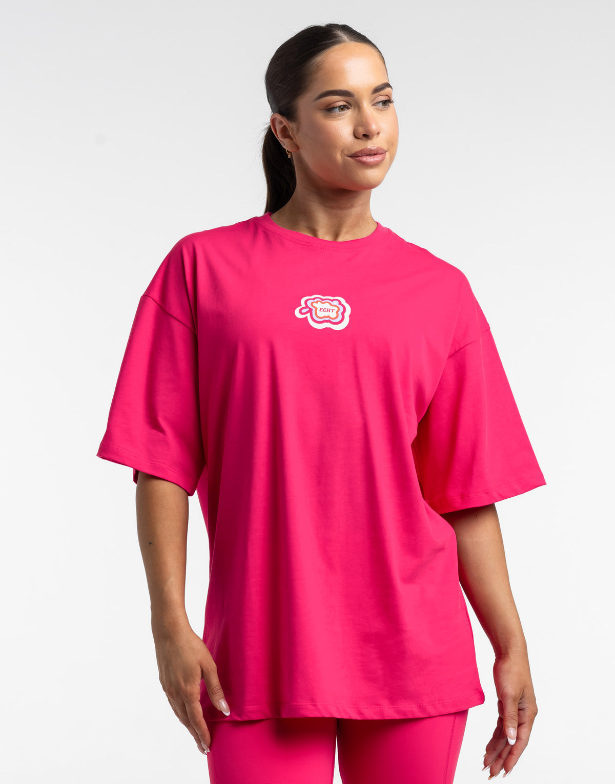 Colour Wave Oversize Tee Bright Pink