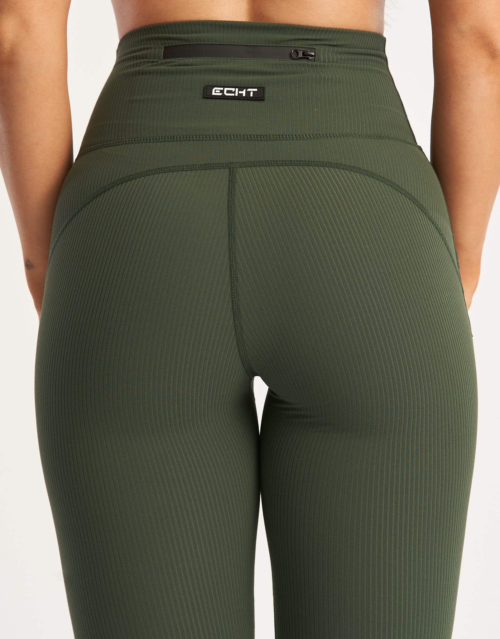 Workout Ready Ribbed High-Rise Leggings in FOREST GREEN
