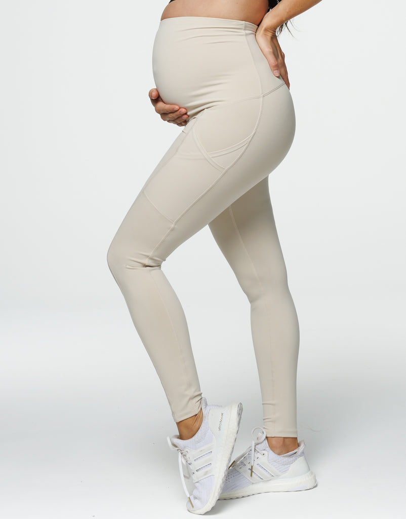 Maternity Pocket Leggings Oatmeal