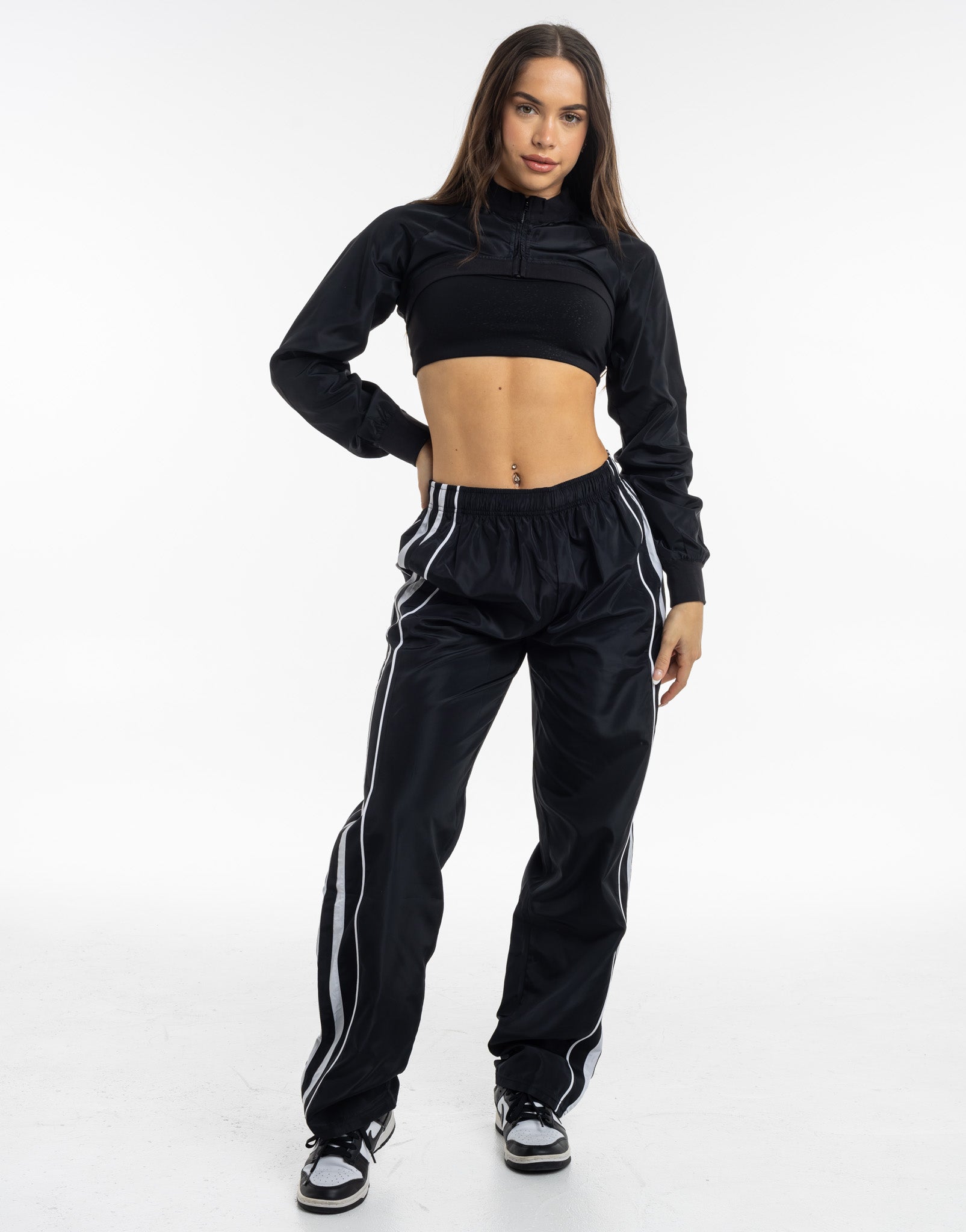 Y2K Retro Speed Jacket in Black | Vintage-Inspired Track Jacket