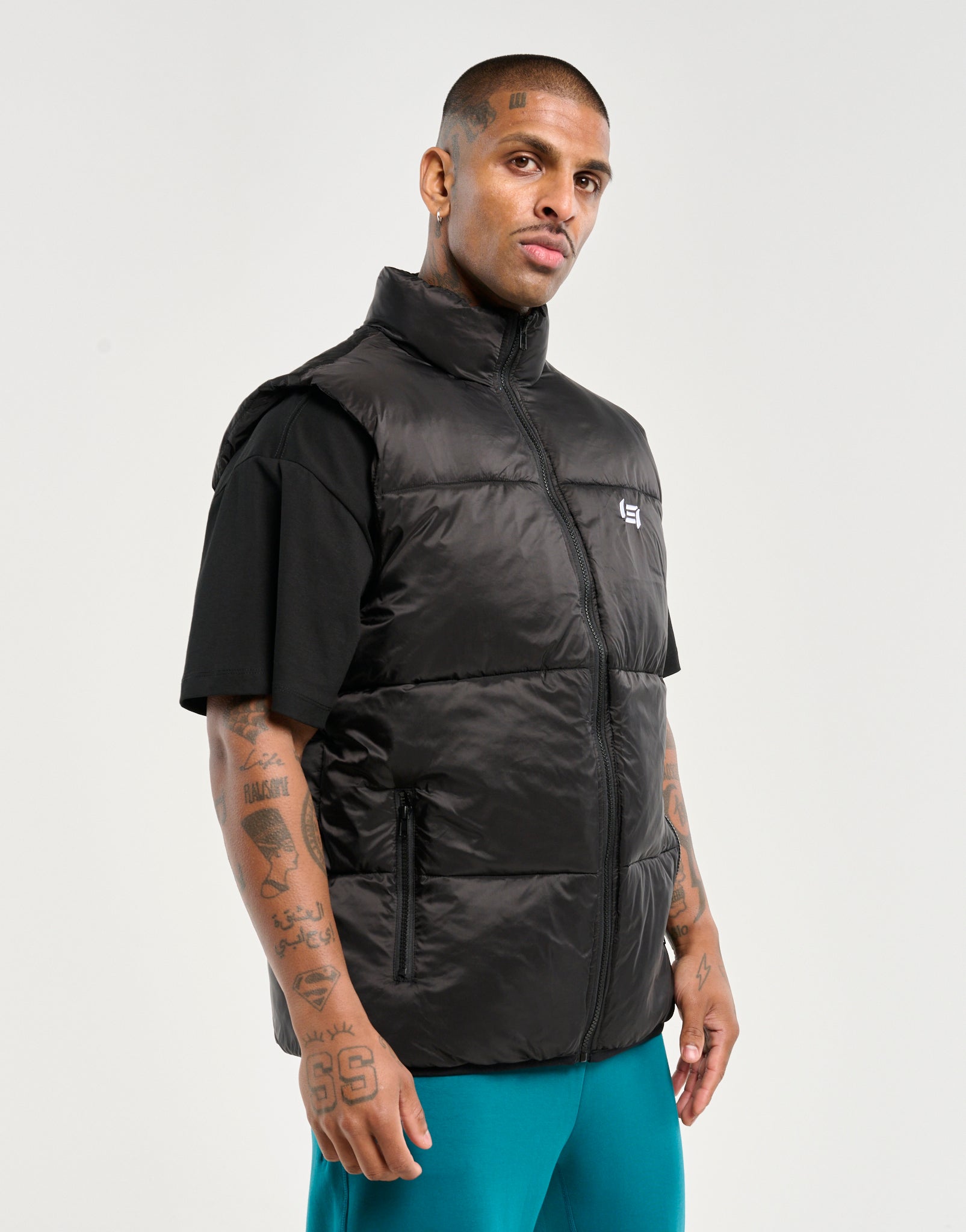 Echt Dart Puffer Vest - Black