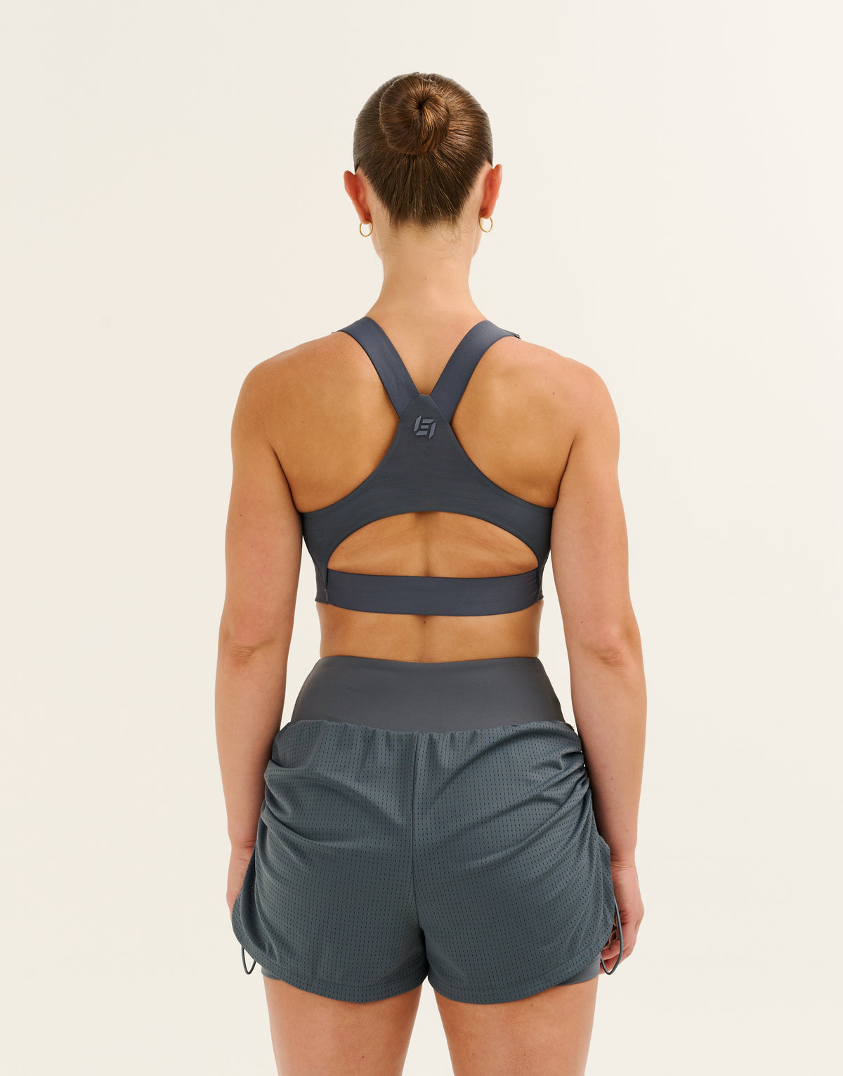 Nova Ruched Running Shorts - Storm Grey