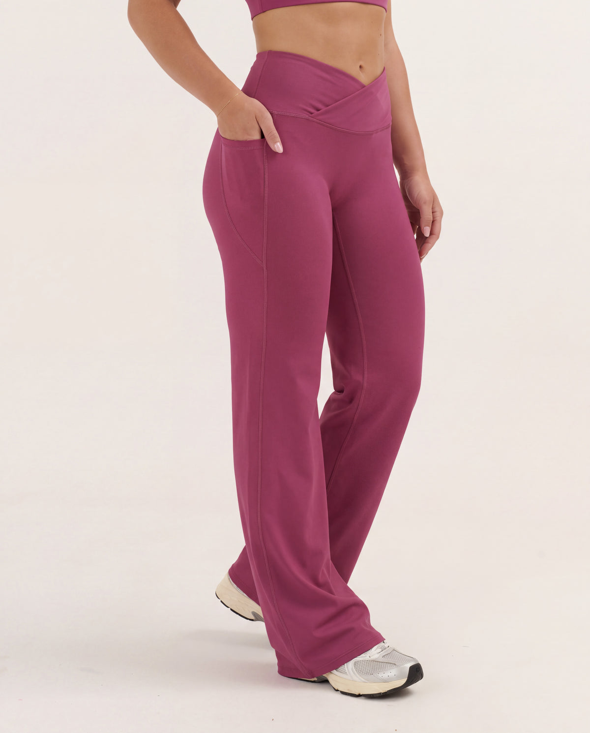 Nova Lycra® Pocket Wide Leg Pant - Plum