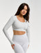 Echt Ribbed Cropped Long Sleeve - Micro Grey