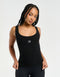 Ribbed Sculpt Tank - Black