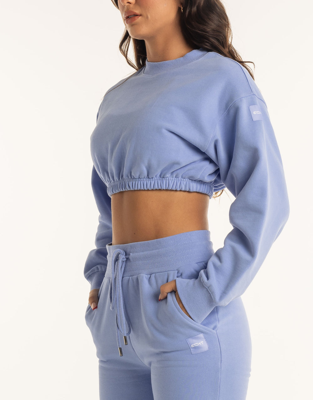 Esteem Cropped Sweater - Hydrangea Blue