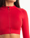 League Cropped Zip-Up - Magenta Red