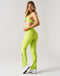 Snap Flare Leggings - Lime Green
