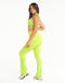 Snap Flare Leggings - Lime Green