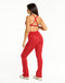 Snap Flare Leggings - Scarlet Red