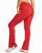 Snap Flare Leggings - Scarlet Red