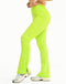 Snap Flare Leggings - Lime Green