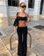 Terry Straight Leg Pant - Black