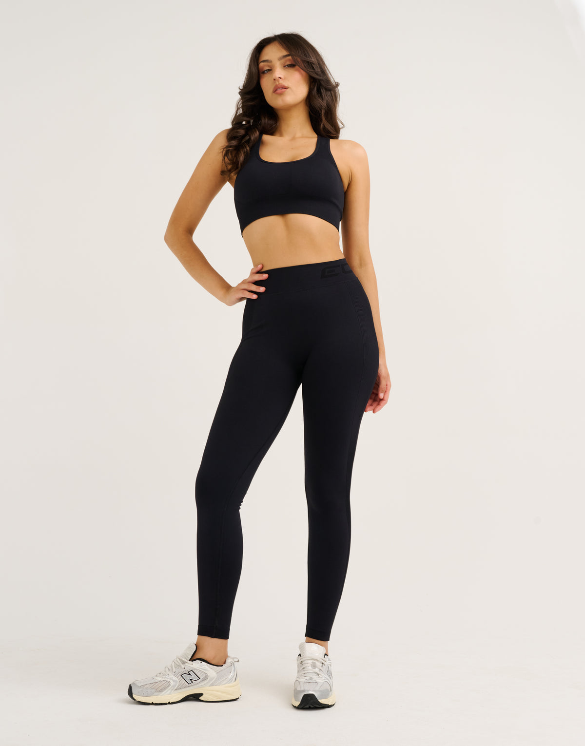 Arise Scrunch Mid-Waist Leggings - Stealth Black