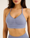 Pulse Halter Sports Bra - Washed Blue