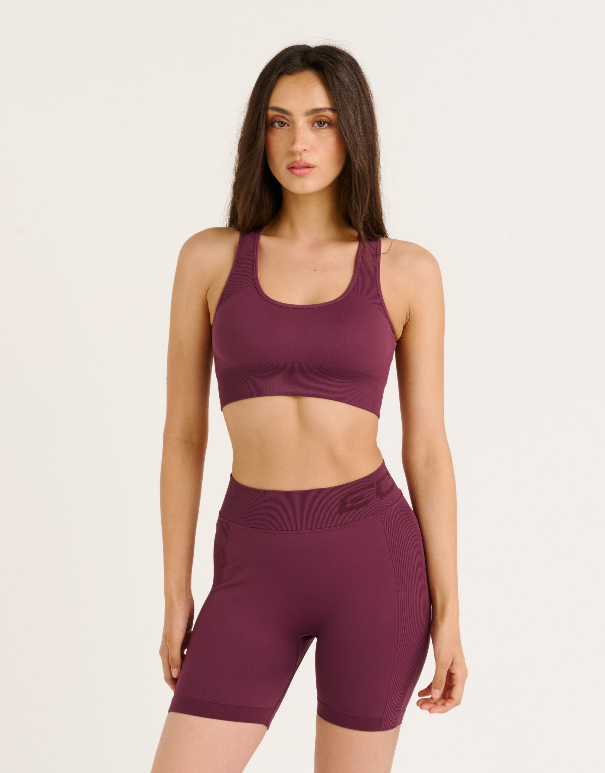 Arise Scrunch Mid-Waist Shorts - Blackberry
