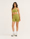 Arise Scrunch Mid-Waist Shorts - Olive