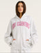 College Combed Fleece Zip-Up Hoodie - Grey Marle
