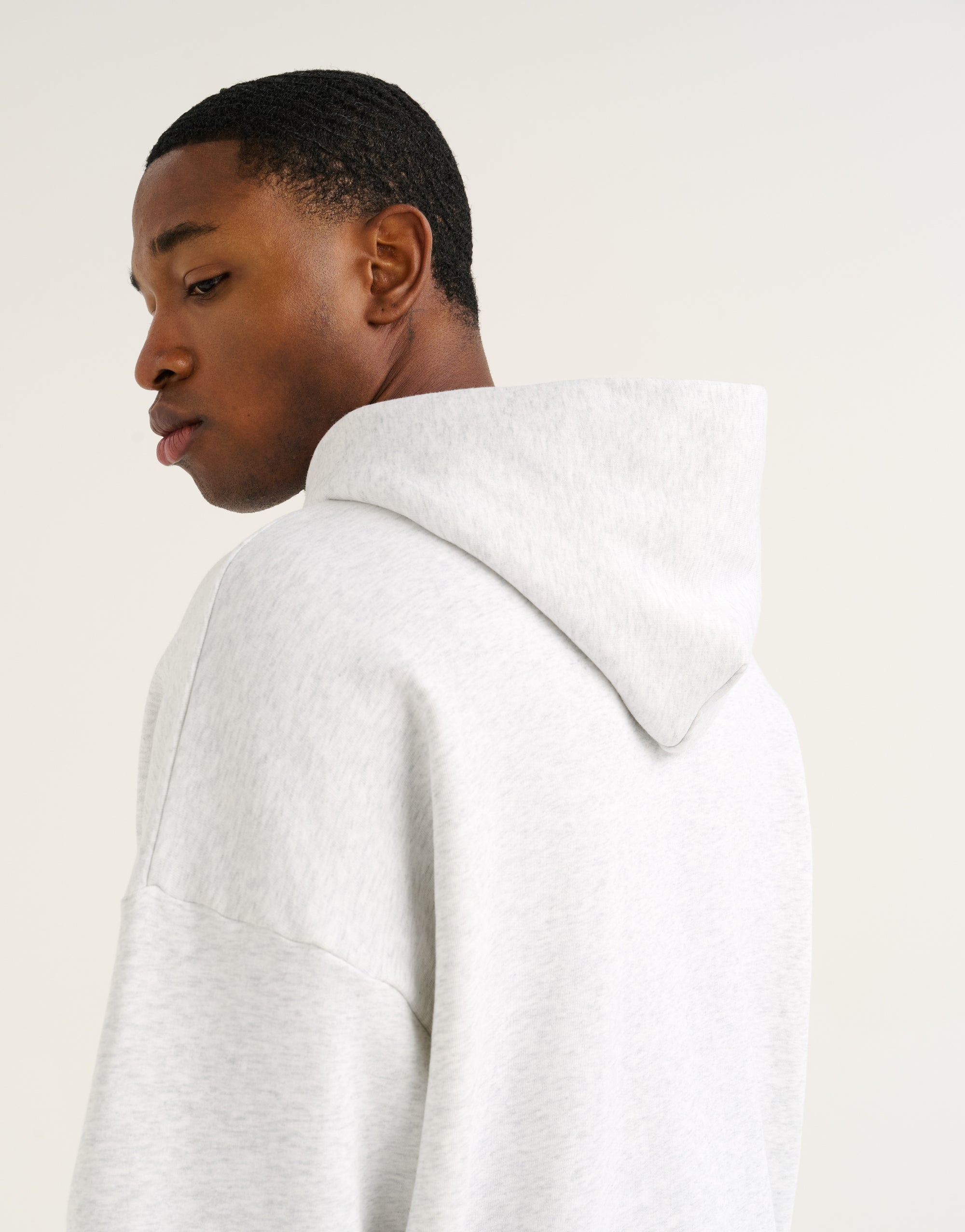 College Combed Fleece Zip-Up Hoodie - Grey Marle
