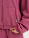 College Combed Fleece Zip-Up Hoodie - Plum