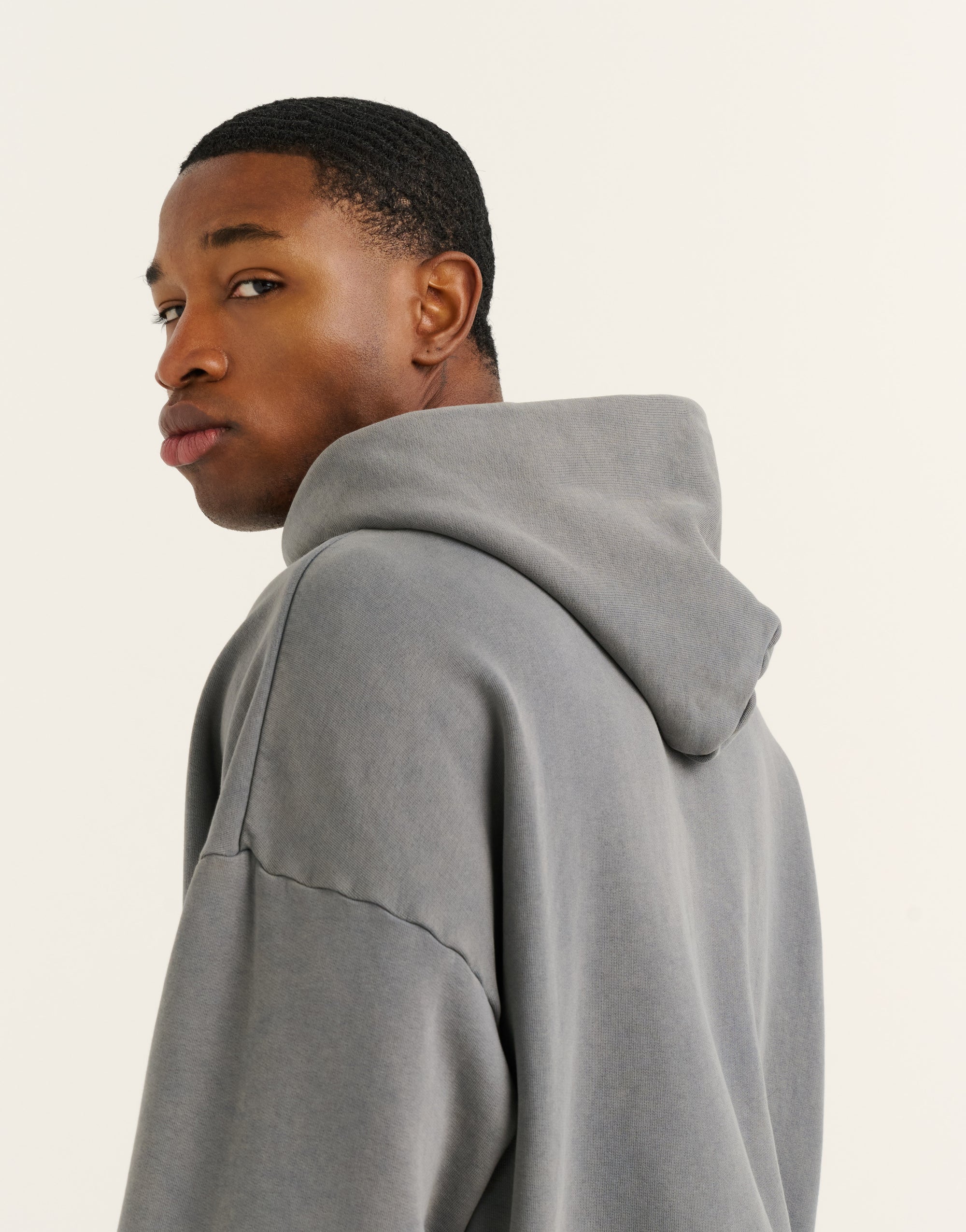 College Combed Fleece Zip-Up Hoodie - Storm Grey