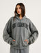 College Combed Fleece Zip-Up Hoodie - Storm Grey