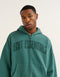 College Combed Fleece Zip-Up Hoodie - Teal