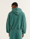 College Combed Fleece Zip-Up Hoodie - Teal