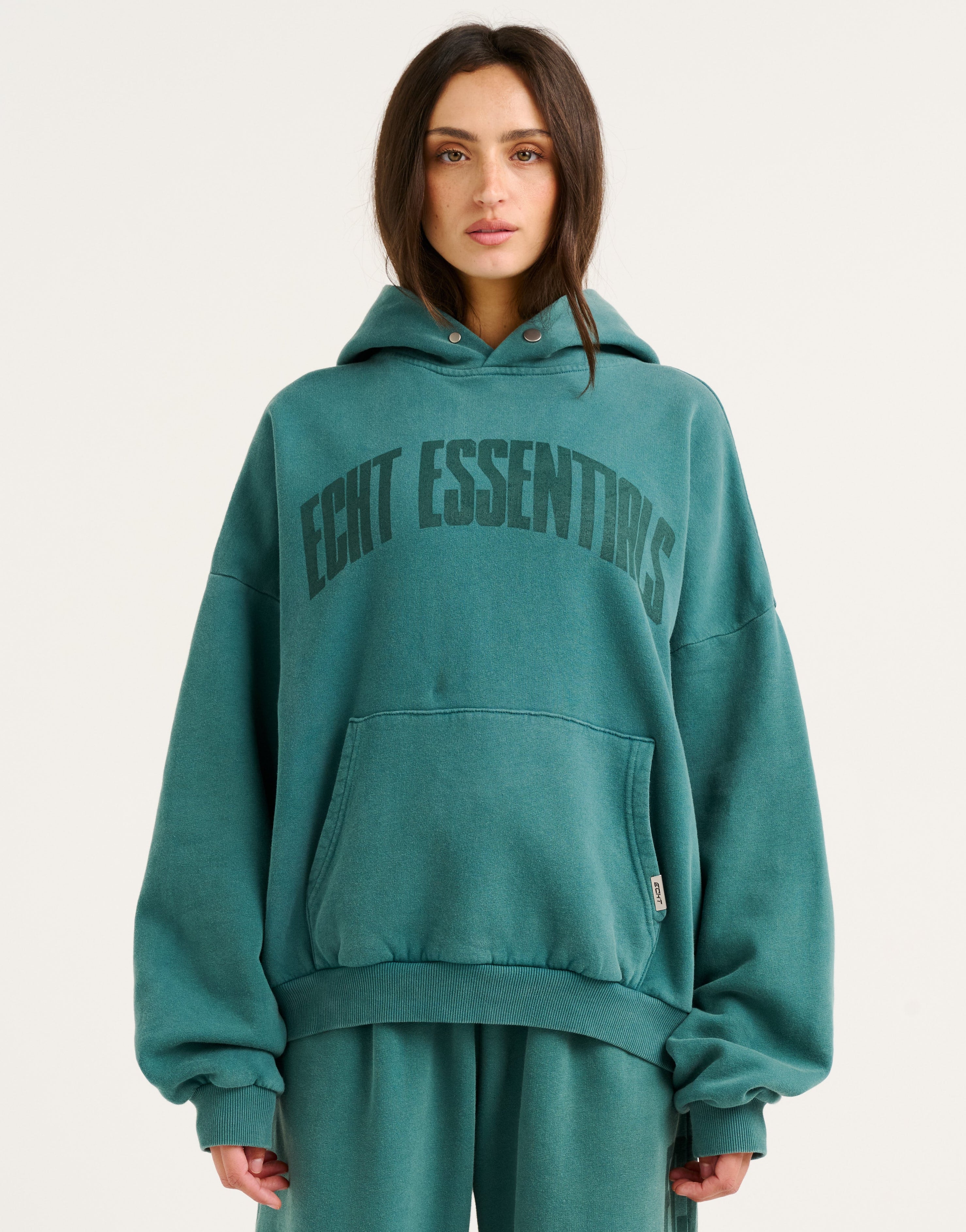 College Combed Fleece Hoodie - Teal