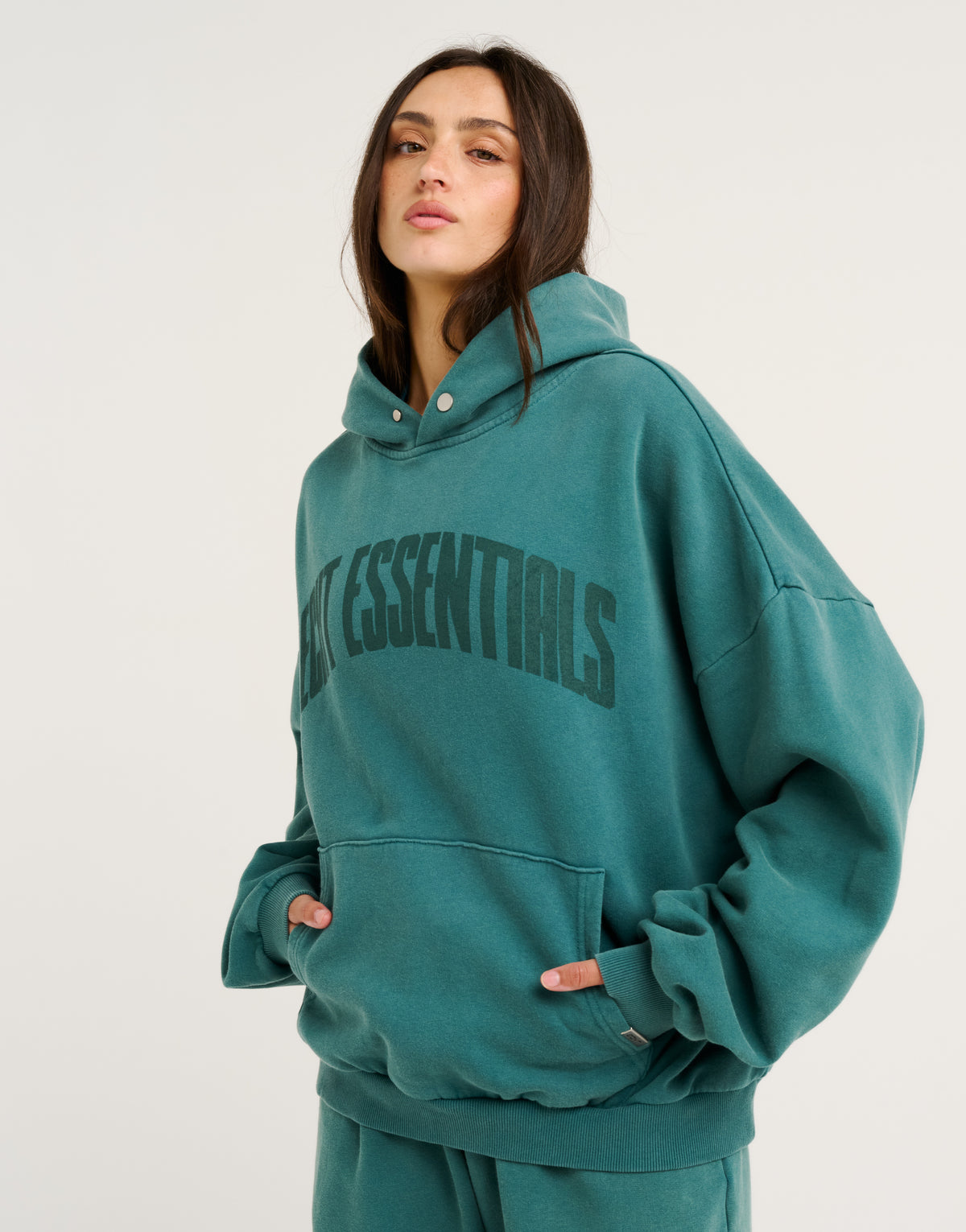 College Combed Fleece Hoodie - Teal