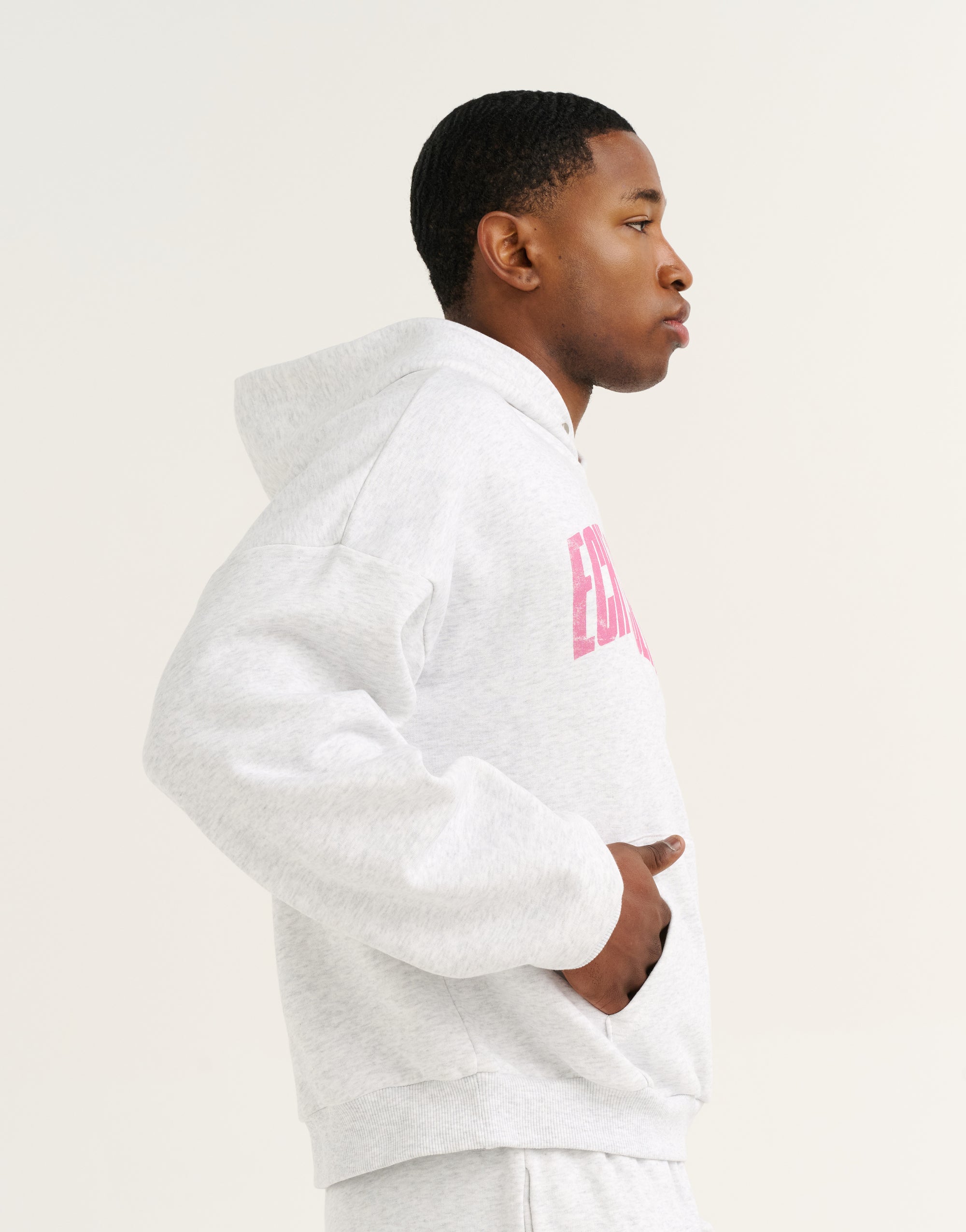 College Combed Fleece Hoodie - Grey Marle