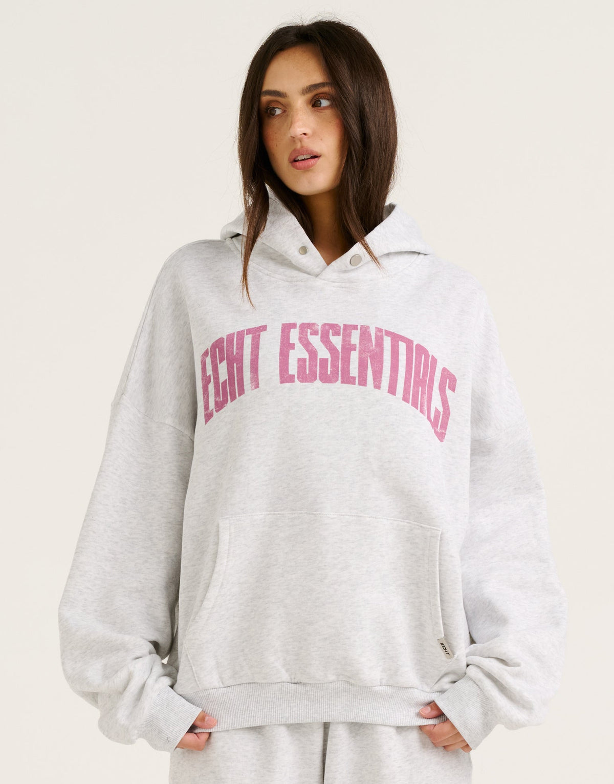 College Combed Fleece Hoodie - Grey Marle