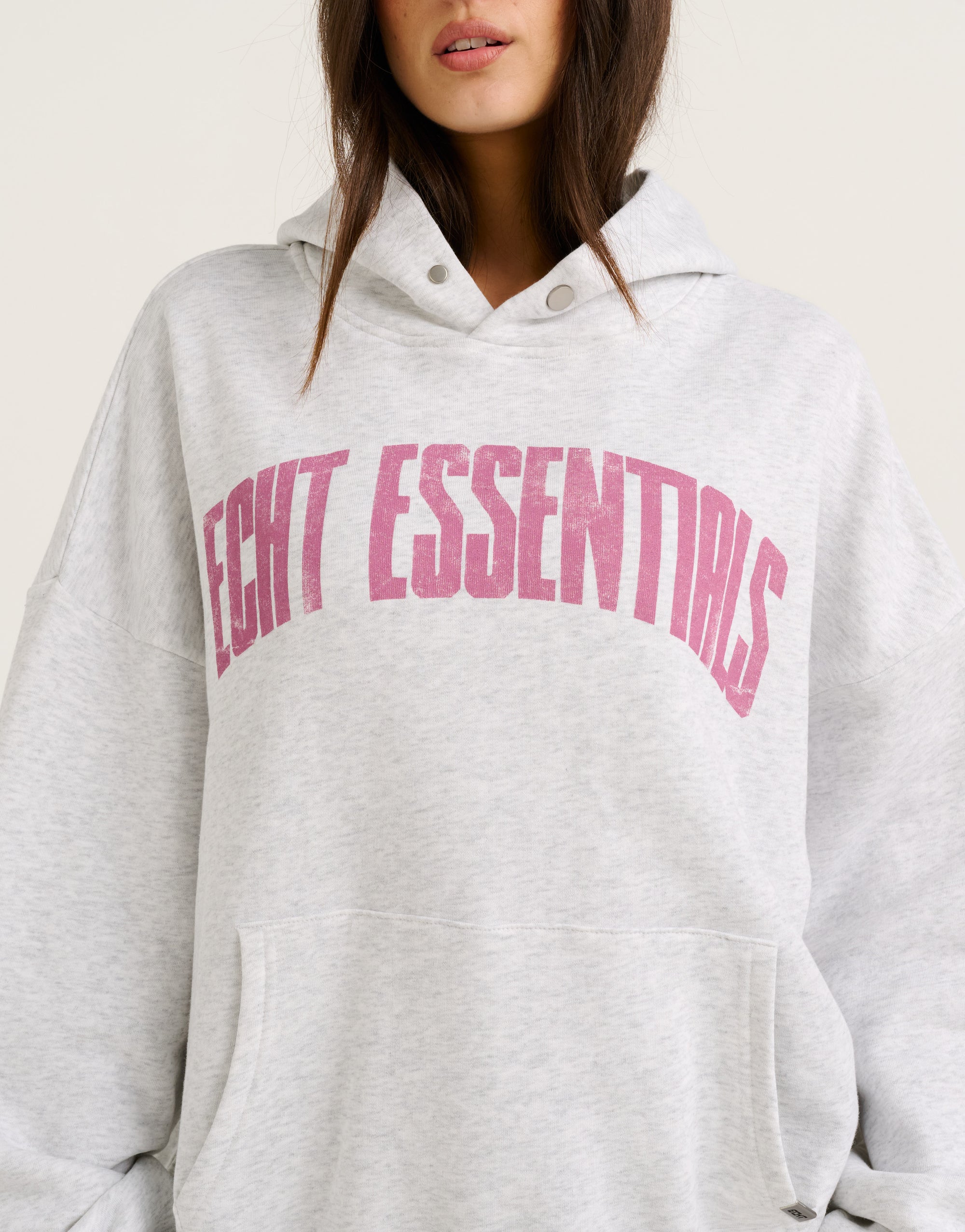 College Combed Fleece Hoodie - Grey Marle