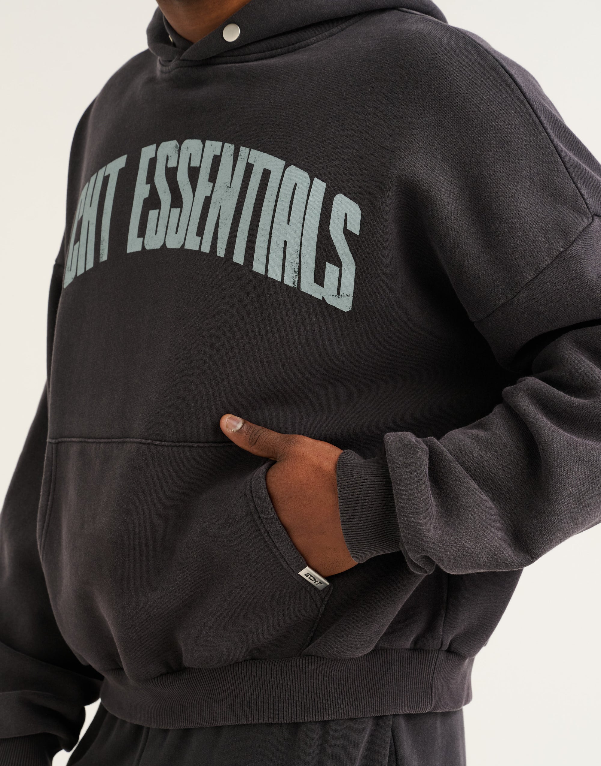 College Combed Fleece Hoodie - Phantom Black