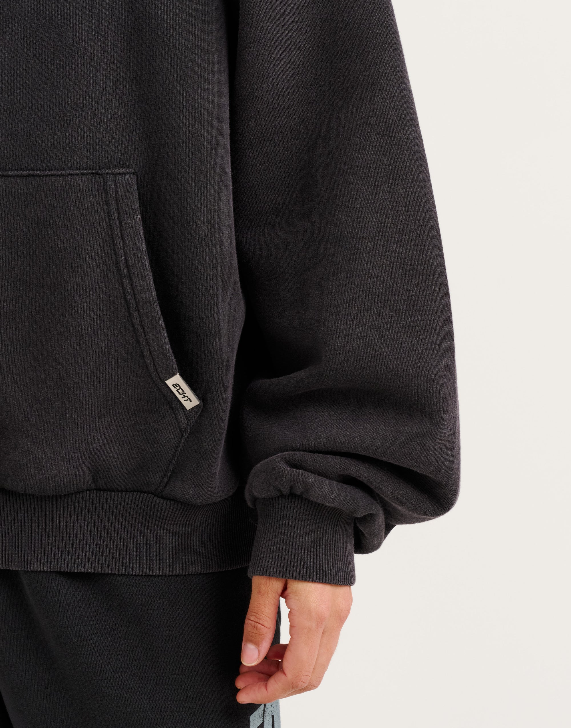College Combed Fleece Hoodie - Phantom Black